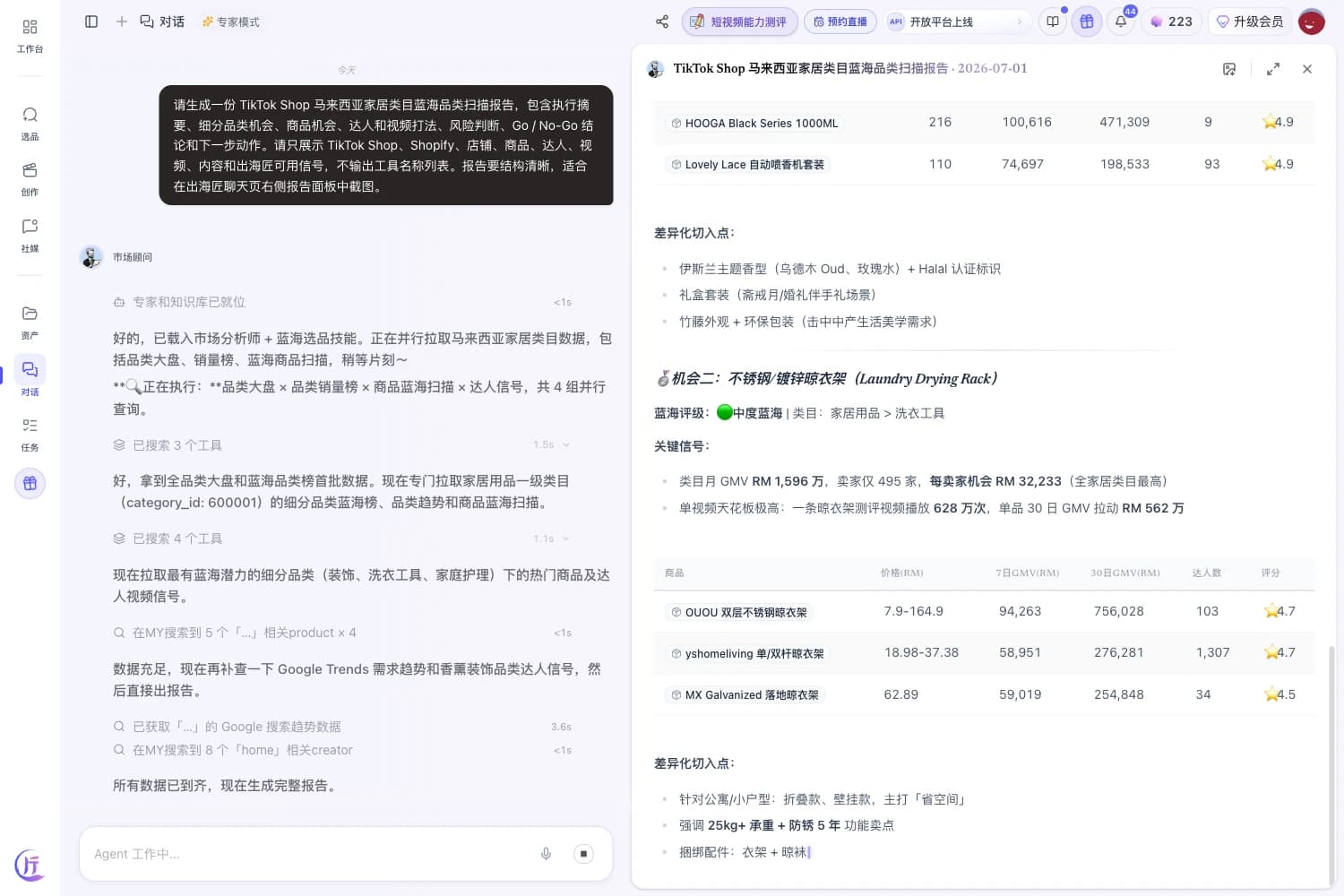 出海匠 市场顾问生成的商品机会报告